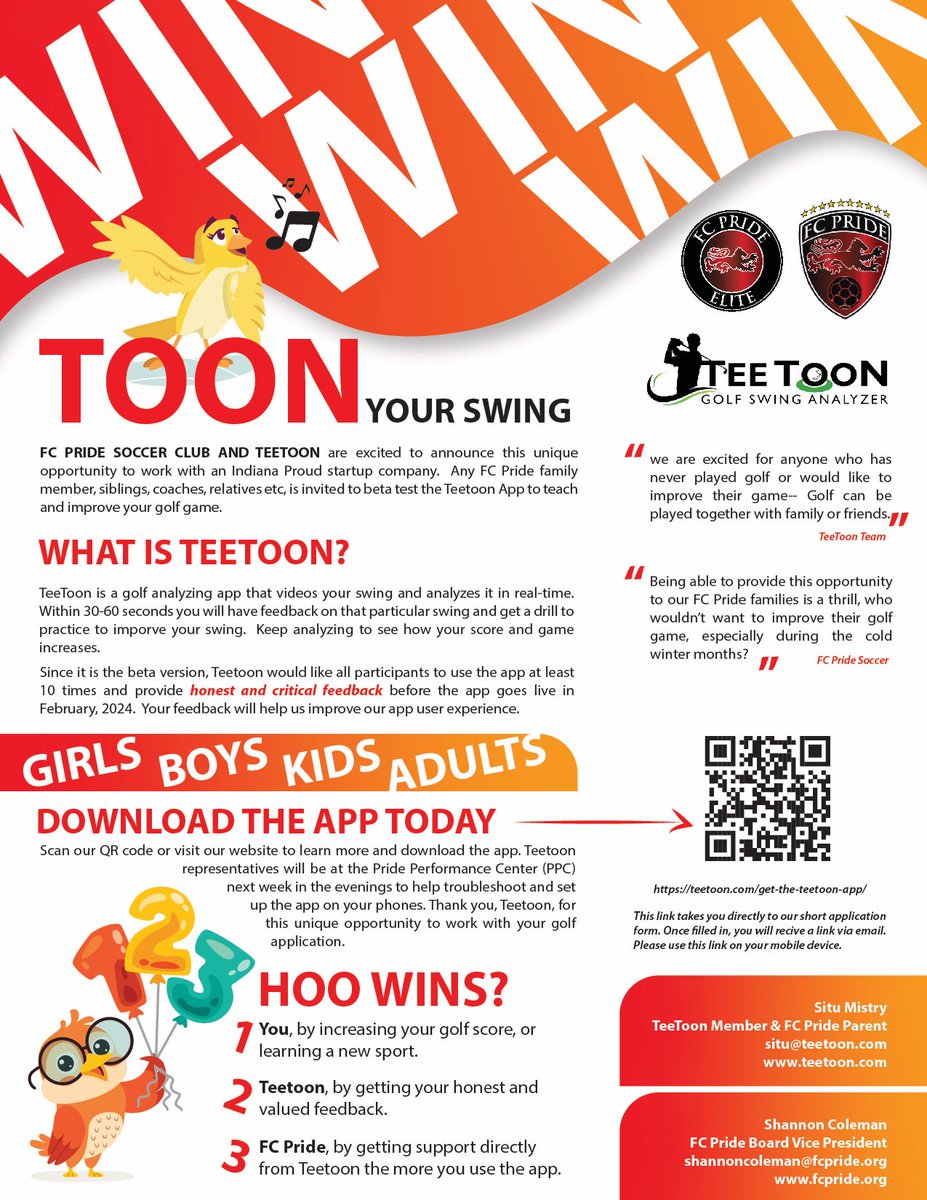FCPRIDESOCCER's tweet photo. TeeToon @teetoonplay is a golf analyzing app that videos your swing and analyzes it in real-time.
Within 30-60 seconds you will have feedback on that particular swing and get a drill to practice to improve your swing. Keep analyzing to see how your score and game increases. https://t.co/Vmr4XV8WvU