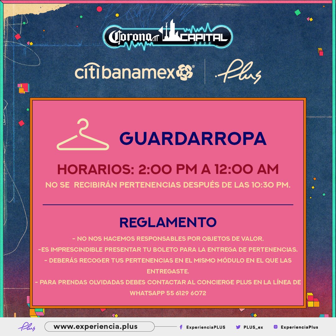 Plus_ex's tweet photo. 🎶 ¡Llegó el día! 🎶 Hoy iniciamos actividades en @CoronaCapital
💜 Te esperamos en las zonas #CitibanamexPlus de los Escenarios Corona, Vans, CoronaCero y VivaTent
#DatePlus #CoronaCapital23 https://t.co/AChDkRmnTa