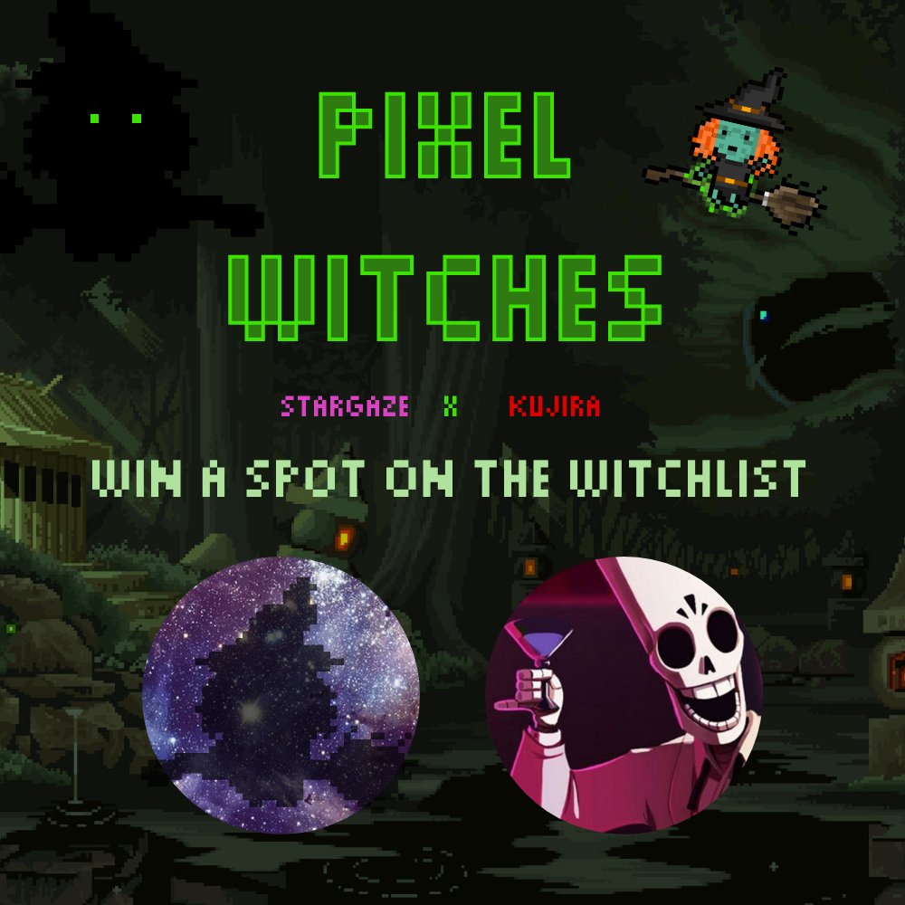 Hi fam!  💞

I have 10 x WL spots for the upcoming <a href="/PixlWizardsNFT/">Pixel Wizards</a> (Pixel Witches) mint ->Nov 24 on <a href="/StargazeZone/">Stargaze ✨🔭</a> ✨  

For a chance to enter this magnificent mint do the following: 

1. Like &amp; RT this tweet 
2. Follow <a href="/PixlWizardsNFT/">Pixel Wizards</a> 
3. Mention some frens 

Results on Sunday 🙏