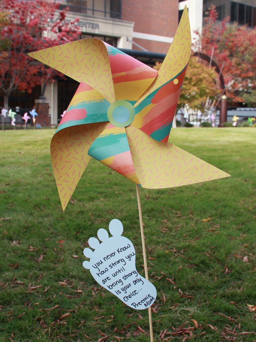 uabmedicine's tweet image. In honor of #Prematurity Awareness Month, UAB Medicine and March of Dimes helped create Pinwheels for Preemies. The colorful pinwheels honor our NICU babies while raising awareness of prematurity by sharing various preemie facts and figures.
