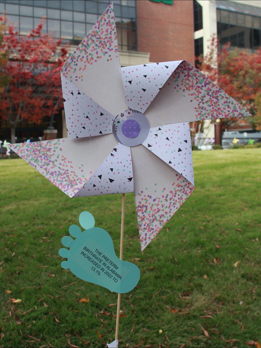 uabmedicine's tweet image. In honor of #Prematurity Awareness Month, UAB Medicine and March of Dimes helped create Pinwheels for Preemies. The colorful pinwheels honor our NICU babies while raising awareness of prematurity by sharing various preemie facts and figures.