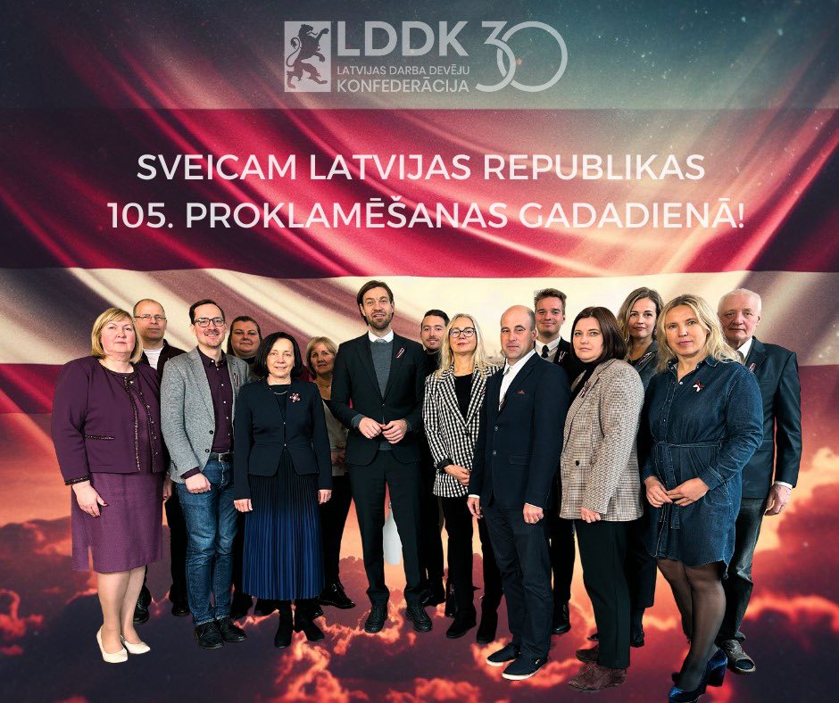 darbadeveji's tweet photo. Latvija ir tās cilvēki – gudri, drosmīgi, uzņēmīgi. Tāda ir mūsu LDDK komanda, un tādi ir LDDK biedri.
Sūtām cilvēcīgu un stipru sveicienu no mūsu cilvēkiem jūsējiem - par godu Latvijas Republikas proklamēšanas 105. gadadienai! https://t.co/yQecYsC0AN