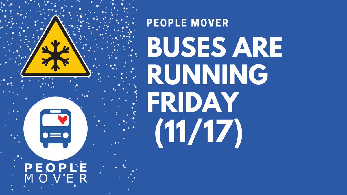 People Mover & AnchorRIDES services continue today, Fri., Nov. 17. AnchorRIDES Hillside service remains limited to essential trips only. Access to bus stops is still limited. Plz be safe. Detours & delays are still expected. We appreciate your continued patience & understanding.