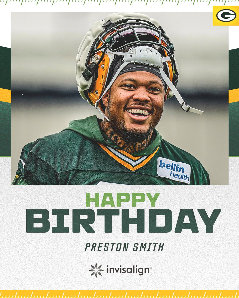 Happy birthday, 9️⃣1️⃣! 

🥳 @prestonsmith91 

#GoPackGo | #SmileLikeAPro