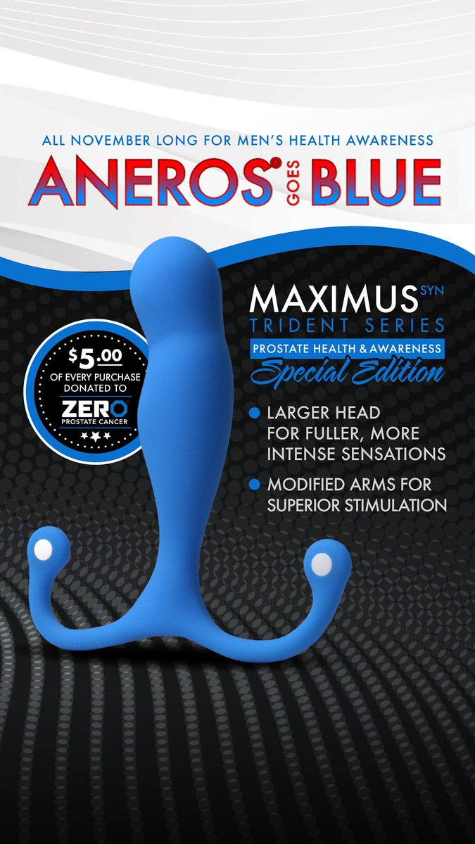 Revel in Pleasure with ANEROS’ Blue Maximus Syn Trident Prostate Massager! #menshealthawareness #anerosgoesblue #sexualhealth #aneros
