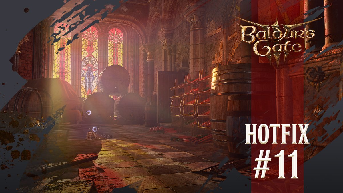 larianstudios's tweet photo. Hotfix #11 is now live for Baldur's Gate 3.

This update addresses several bugs, visual issues and blockers, including Gale's romance scene playing in what looks like a black void. Consider the ambience restored!

Read more: https://t.co/GHMTgGUKDB https://t.co/bBQq5XA19p