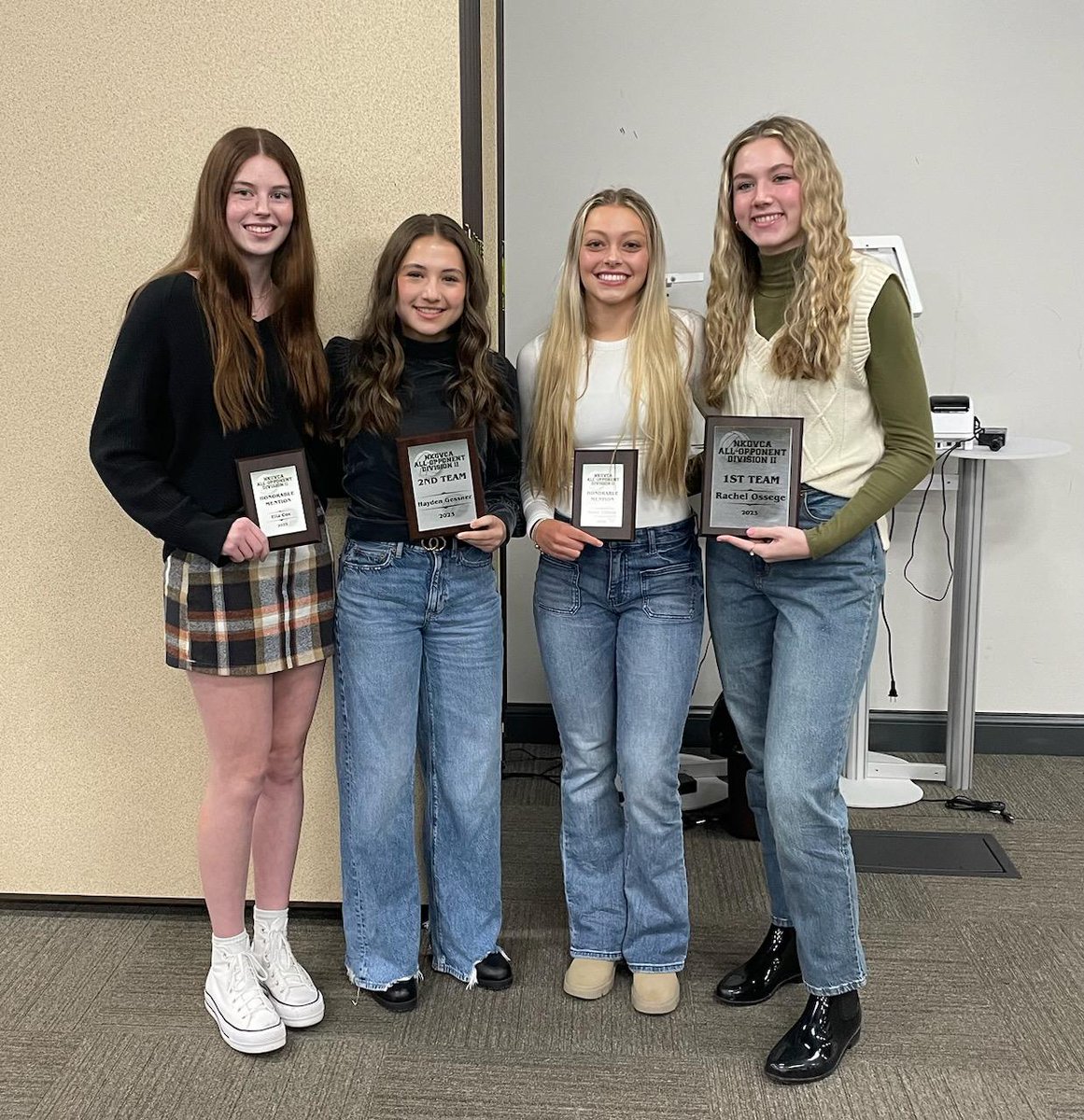 Congratulations to these 4 outstanding <a href="/hhsbirdsvball/">Highlands Volleyball</a> players for making an NKVCA All Opponent Team! Rachel Ossege - 1st Team, Hayden Gessner - 2nd Team and both Annie Ellison and Ella Cox made Honorable Mention!