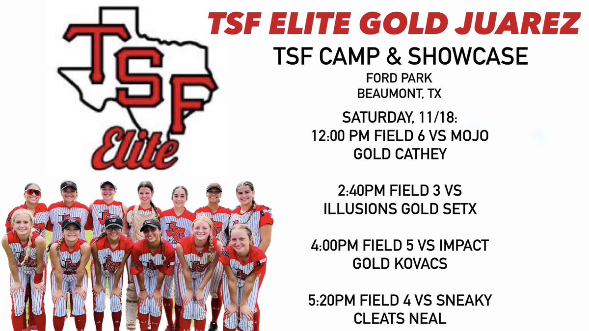 angieksoftball's tweet photo. saturday schedule for TSF showcase this weekend! see y’all there ☀️ https://t.co/sRd3ZHsxkw