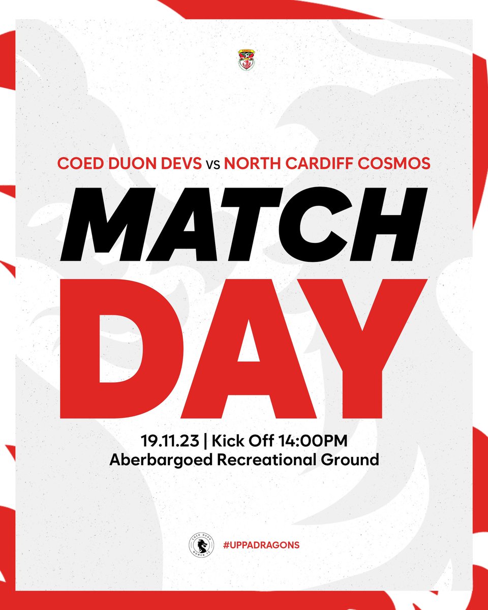 ⚽️ | This Sunday Our dev team welcome North Cardiff Cosmos to Aberbargoed for the round of 16 of the Alun Evans League Cup. 🆚 North Cardiff Cosmos WFC 🏆 SWWGL Alun Evans League Cup 🏟️ Aberbargoed Recreational Ground ⏰ 2.00 pm KO #uppadragons🔴⚫🐉⚽️ 🎨 | @julianogrfx
