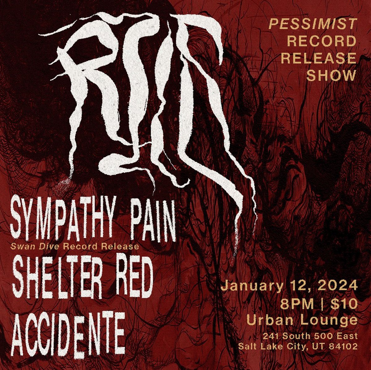 We hope ya’ll have been enjoying the new <a href="/rilemusic/">RILE</a> LP 🖤 

‘Pessimist’ is out now and streaming everywhere! Also available on vinyl, CD and cassette! 

Residents of Salt Lake City, be sure to catch their record release show on January 12 

bfan.link/pessimist-2