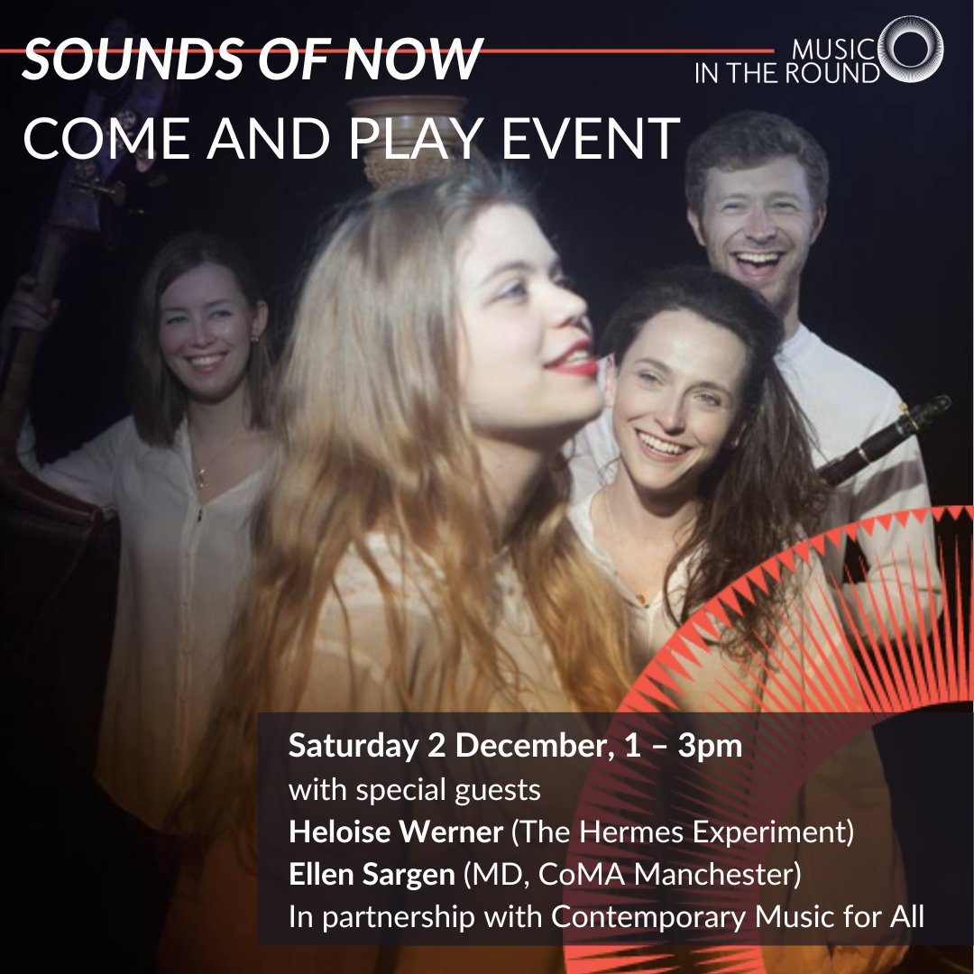 NEW EVENT! SOUNDS OF NOW WORKSHOP 2/12/23 1pm - 3pm @crucibletheatre Join us as we combine the human voice with the unique colours of an open ensemble. All instrumental/ vocal experience welcome! Presented by @Heloise_Werner and @ellensargen In partnership with @CoMA_NewMusic