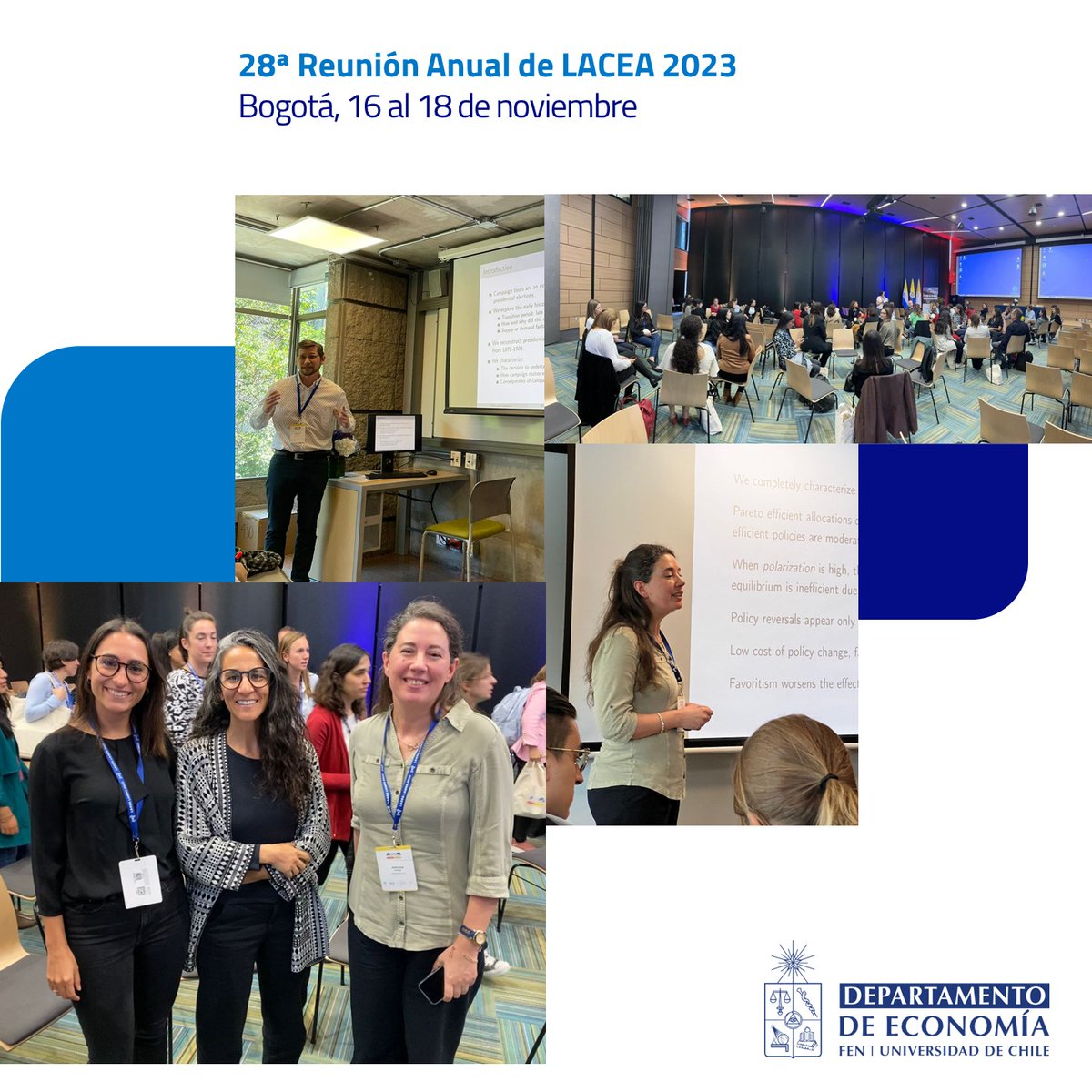 Académicos del DECON están participando en la reunión de Lacea 2023, particularmente, en WELAC, el encuentro de Mujeres Economistas de América Latina y el Caribe.