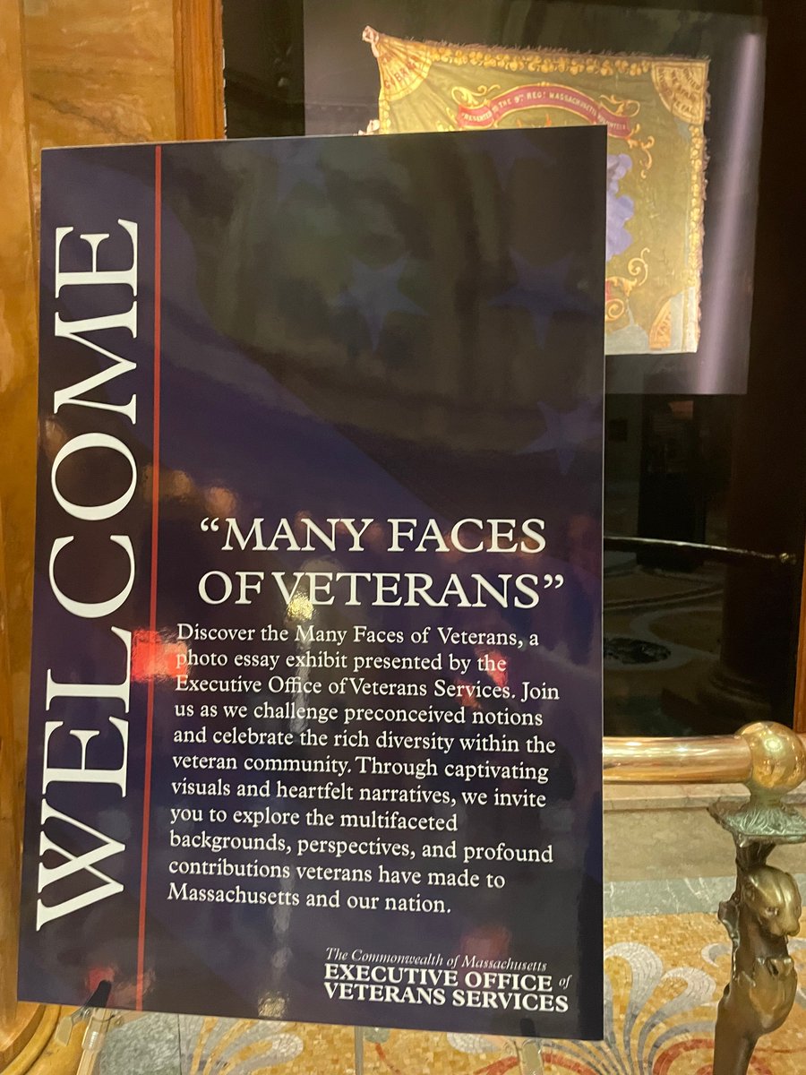 KateforRep's tweet photo. Through 12/31, "Many Faces of Veterans" by @RayLiriano is displayed in Memorial Hall of MA State House. This exhibit celebrates the diversity withiin the veteran community through 15 portraits. More here: https://t.co/TjWyMAFr3A. https://t.co/UGzYAu265v