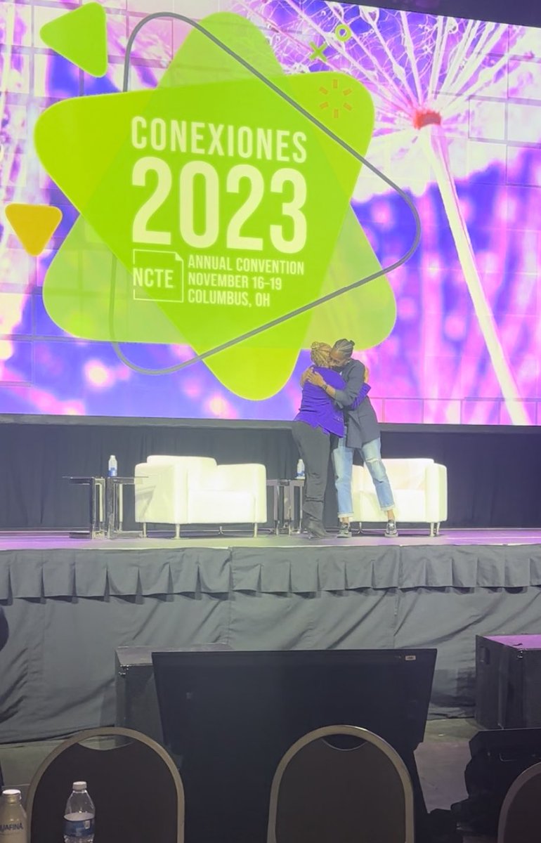 So much love at #NCTE23! Shown here with this morning’s keynote <a href="/JackieWoodson/">Jacqueline Woodson</a>! Soaking it all in to bring back a full heart for my students on Monday!