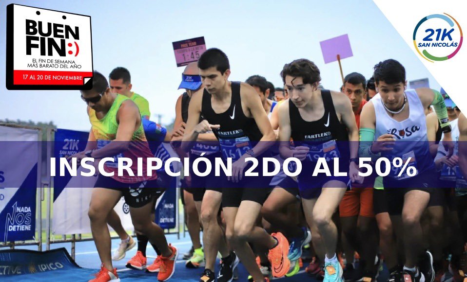 Arranca el #BuenFin2023 y estamos dentro con esta gran promoción!
Entra al Link y regístrate junto con tu partner del #Running

👉21ksn.com/insrcripcion-b…