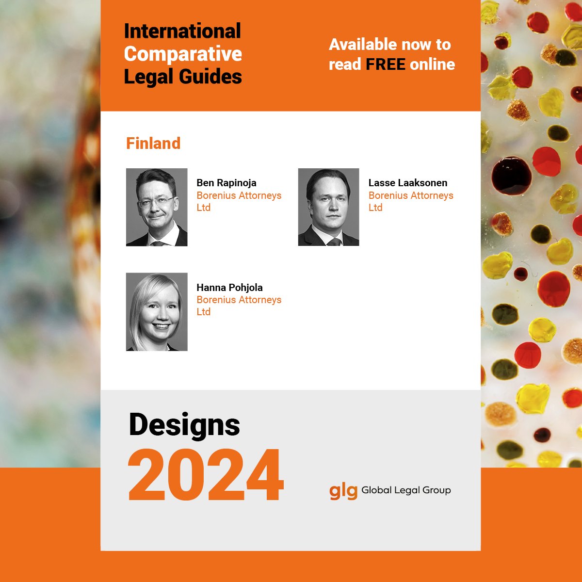 ICLG_GLG's tweet image. What&apos;s the general procedure for #DesignRegistration in #Finland? Who can own a Design in Finland? How long does registration usually take &amp;amp; what&apos;s the average cost of obtaining a Design?
Explore the answers &amp;amp; more with @BoreniusFI in ICLG #Designs 2024⬇️  obi41.nl/29b59n9m