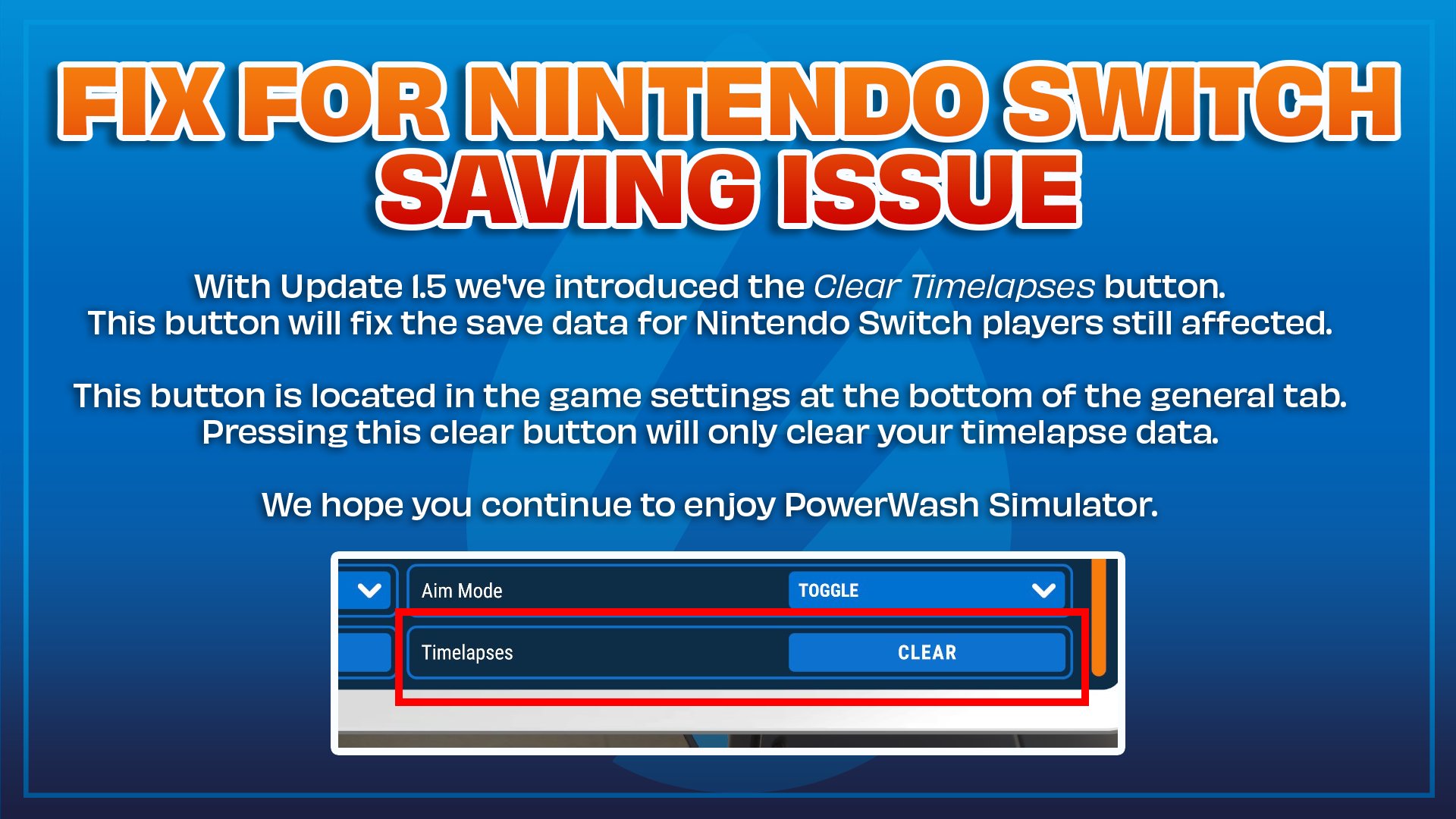 PowerWash Simulator, Nintendo Switch 