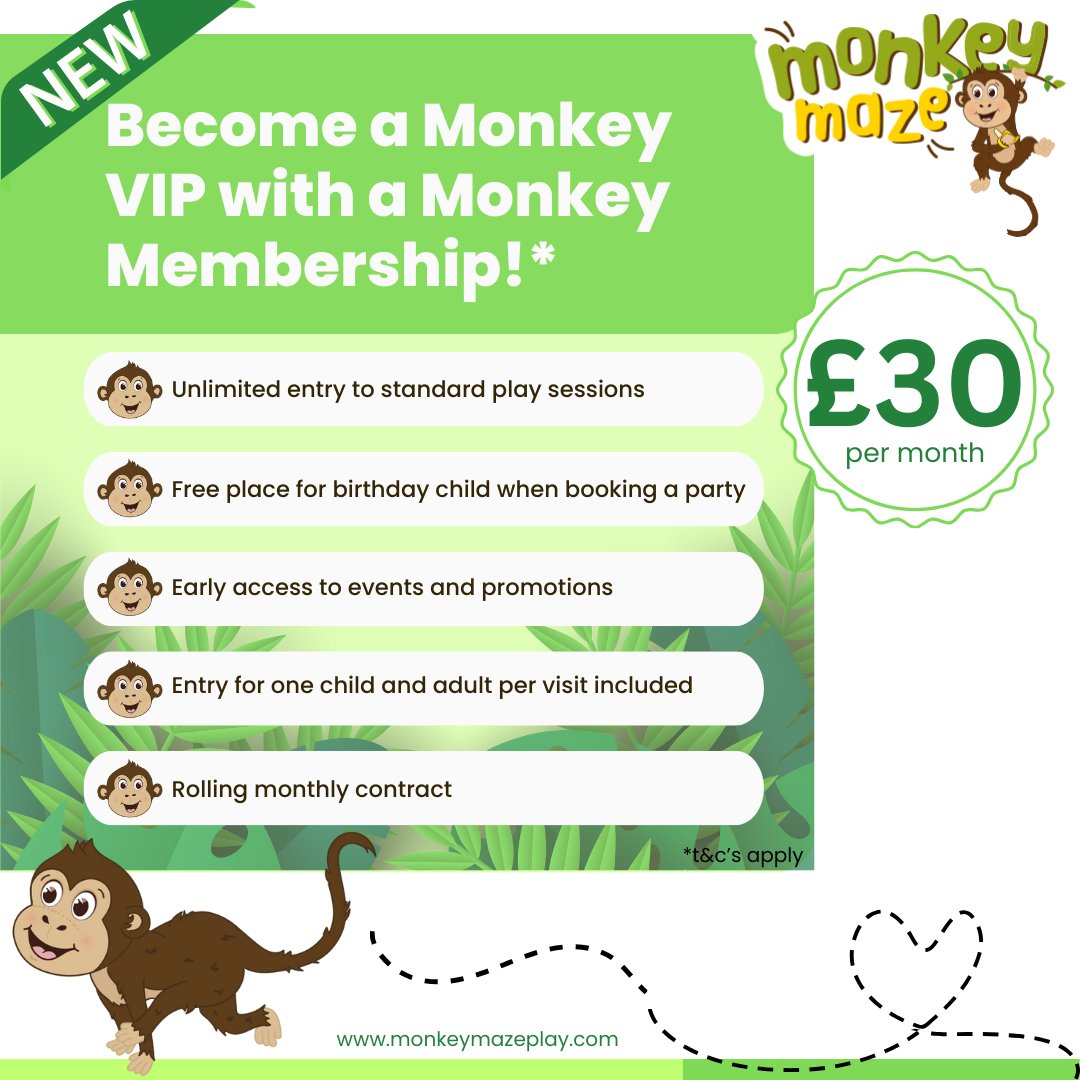 Become a VIP Member today!

Visit monkeymazeplay.com and select the membership tab 🐵