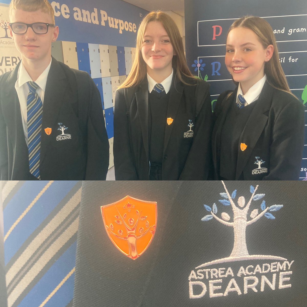 Fabulous to see @AstreaDearne scholars earning their orange badges today and wearing them with pride. Scholars have been awarded badges for earning over 50 positive points! #rewards #hardwork