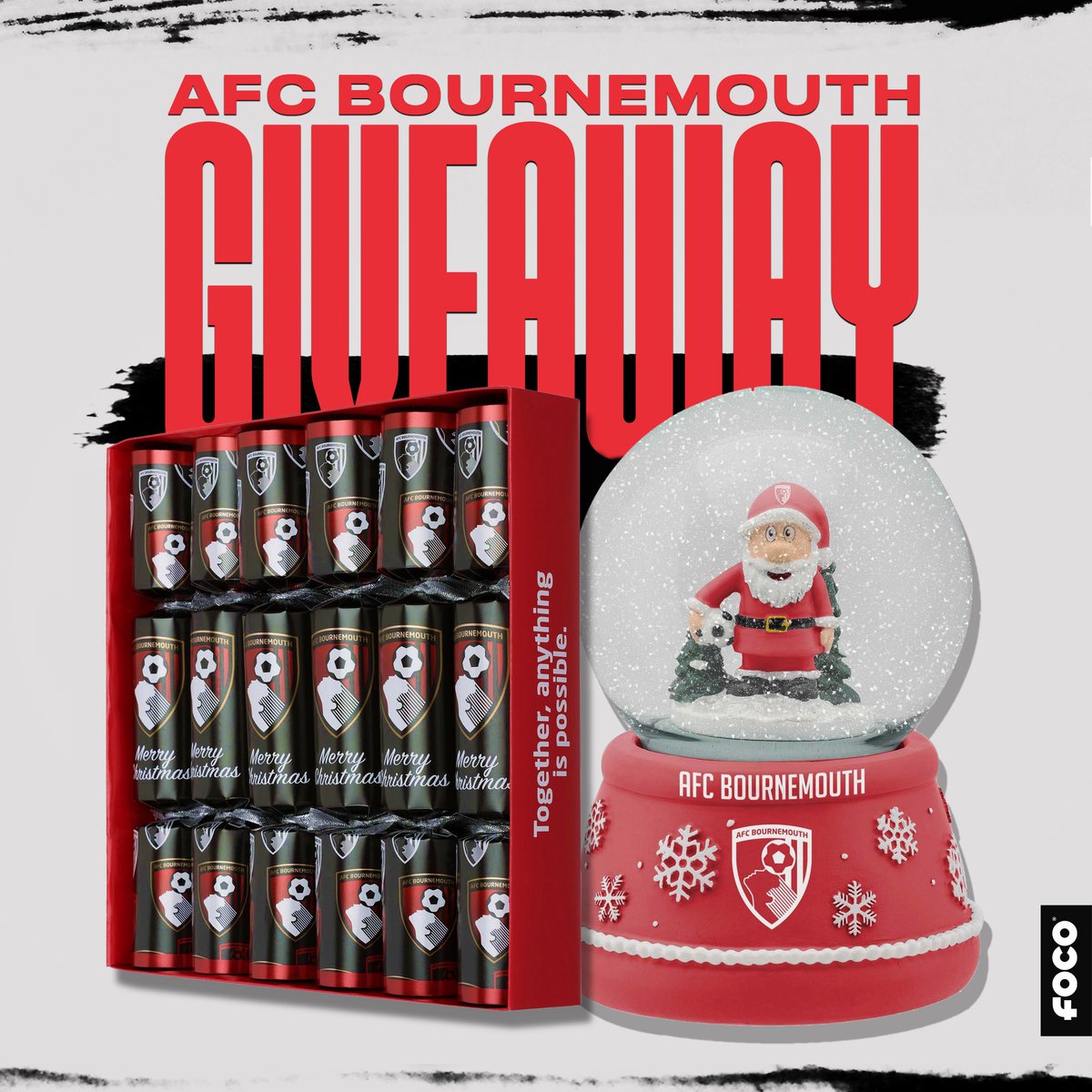 afcbpodcast's tweet image. We are partnering with @foco_uk to give away a couple of AFC Bournemouth Festive Gifts from their web-site.

🎄 Cherries Christmas Crackers &amp;amp; Snow Globe 🎄

To Enter:

1⃣ Like &amp;amp; RT this post
2⃣ FOLLOW @afcbpodcast &amp;amp; @foco_uk
3⃣ Reply with your favourite #afcb GIF

UK only entry.