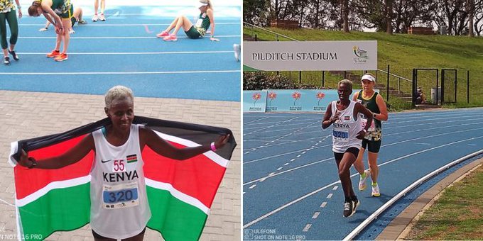 wishfmkenya's tweet photo. SPORTS
58-year-old marathoner Priscilla Biwott on Thursday helped Kenya clinch its first gold medal in a 5,000m race at the 14th Africa Masters Athletics Championships held in Pretoria, South Africa.
Man City
Premier League
Diddy
Chelsea
G to G
#FuelTruth 
#AzimioRegrets 
Kingi https://t.co/EmLBws5LLq
