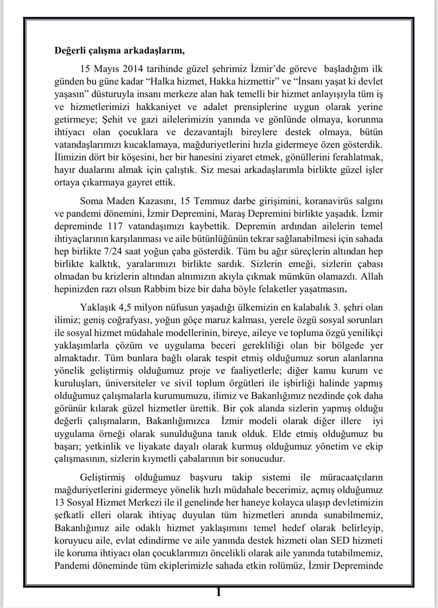 izmirASHM's tweet image. İl Müdürümüz Sayın @nesimtanglay veda töreninde yaptığı bu konuşmayla mesai arkadaşlarına teşekkür etmiştir.

@tcailesosyal