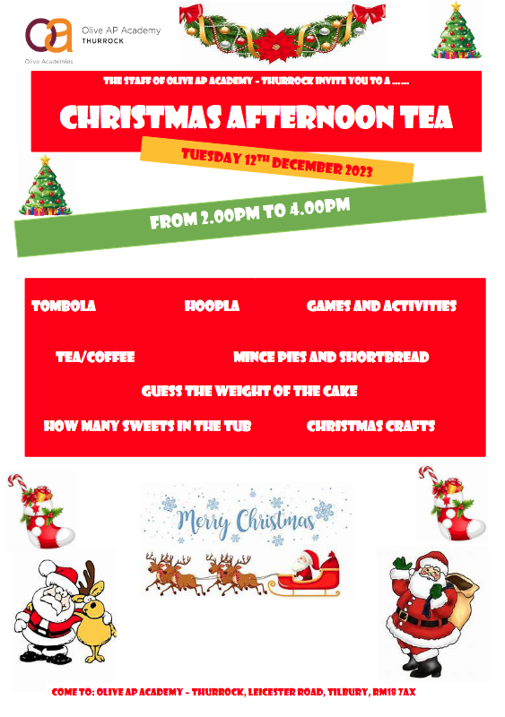 We’ll be holding a Christmas Afternoon Tea on 12 December for parents and carers from 2–4pm, please put the date in your diaries and we look forward to welcoming you then! 🎄