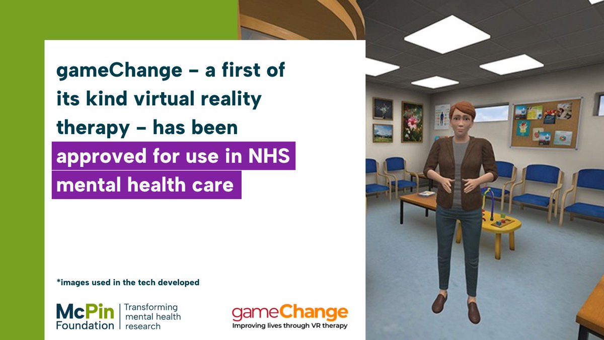 We’re so excited that @gameChangeVR – a VR therapy we developed with @OxPsychiatry for people living with severe agoraphobia & psychosis – has been approved for use in NHS mental health care! Find out more 👉 bit.ly/46zLpRn #MentalHealthResearchMatters #LivedExperience