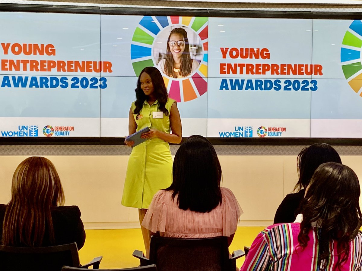 unwomenSA's tweet photo. An inspiring day celebrating young businesswomen! 💃🏾
Congratulations to the finalists &amp; winners of our Young Entrepreneurs Awards. 1st 🏆#InoBiodiesel 2nd🏆 #Homeshare &amp; 3rd🏆#TalithaTogether (details in pics descriptions). Thanks to our host @pwc_za &amp; organiser @BusinessEngage. https://t.co/LG6oMpHAvs