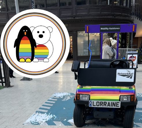 #PolarPrideDay2023 is tomorrow!! I have enjoyed seeing everyone’s celebrations (especially cakes) while I had a unplanned diversion en route to the @ScotArcticClub gathering. I did bump into Lorraine in Glasgow Central station though who is rocking the colours today 🌈🐧🐻‍❄️❄️