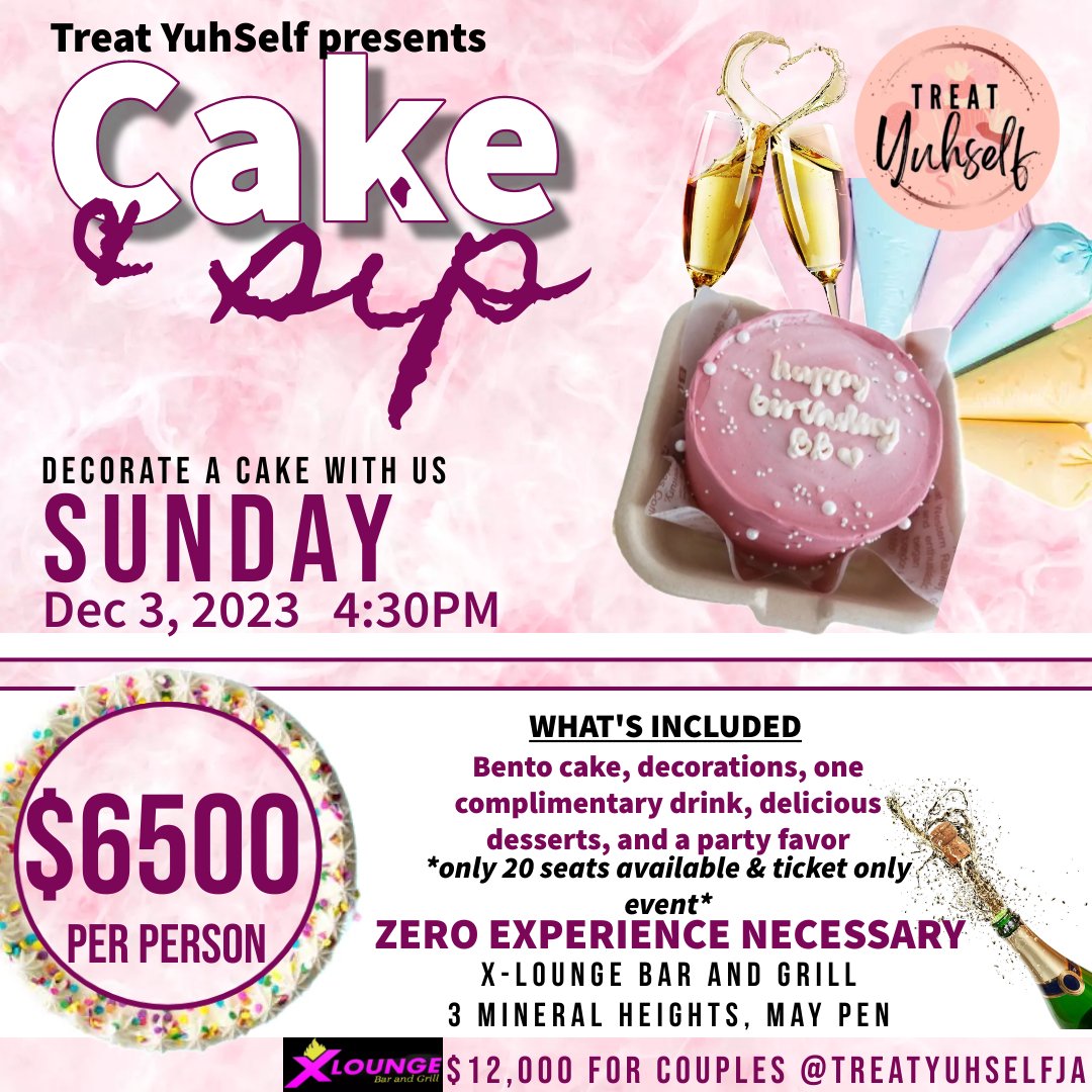 LynaMartin's tweet image. Something new to look forward to in May Pen. Come decorate a cake and then bring it home to enjoy! 

#MayPen #Mandeville #Jamaica #CakeAndSip #DateNight
