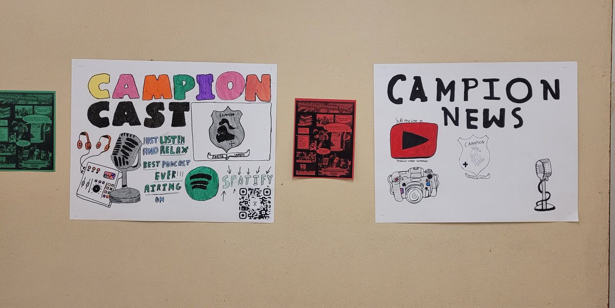 Our fall board is up displaying sports and team photos as well as posters for the Campion Cast on Spotify, Campion News in YouTube and Campion Archives (the magazine).
#schoolpride #schoolspirit #community