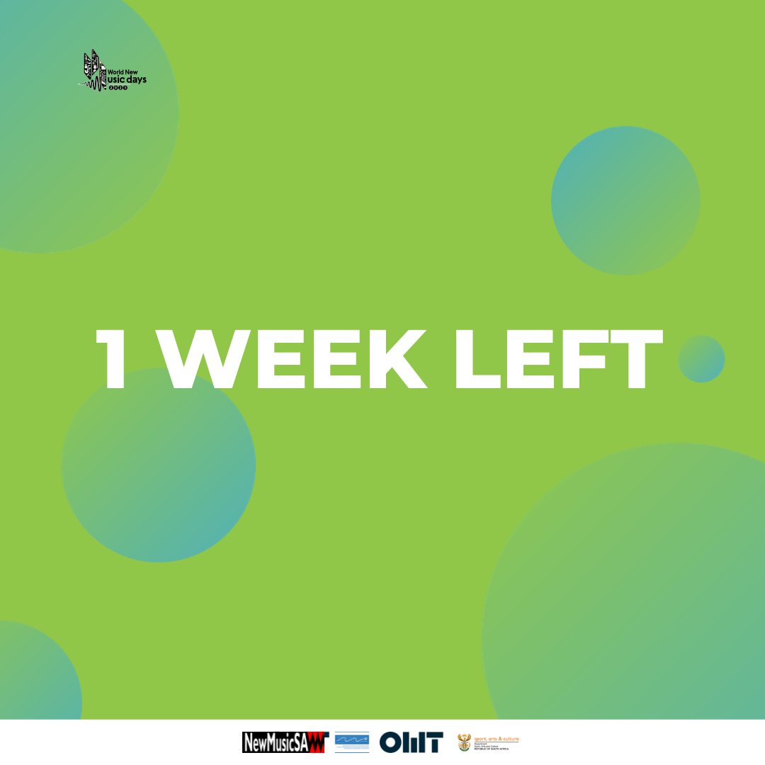 NewMusicSA's tweet photo. Just 1 WEEK until the ISCM World New Music Days Festival kicks off!

Get ready for a celebration of global musical innovation, cultural fusion, and artistic brilliance.
For more info visit https://t.co/MV5ICUtbMv

Get your tickets here https://t.co/AWSMeIlGZt

#WNMD #NewMusicSA https://t.co/xEFVBFeiMq