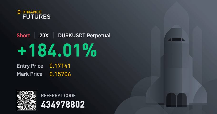 DUSK keeps falling 🥳

Now it has almost x2 of the investments — great result for less than a day, isn’t it? 😎