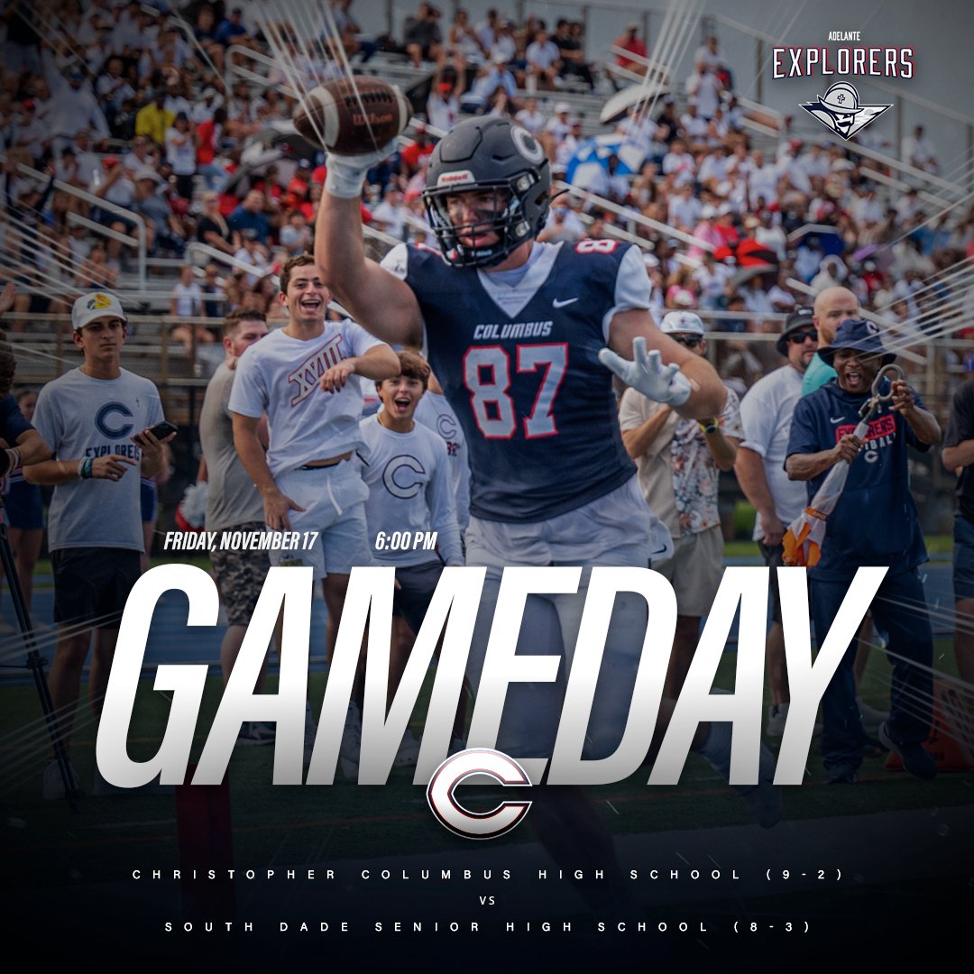 Columbus_Alumni's tweet photo. TONIGHT at 6 PM, your Columbus Explorers host the South Dade Bucs in Round 2! Show up wearing all your NAVY BLUE and RED, and let's make this GAME DAY unforgettable! 📣🔵🔴 #CPride #Adelante https://t.co/NWcSvSpknZ