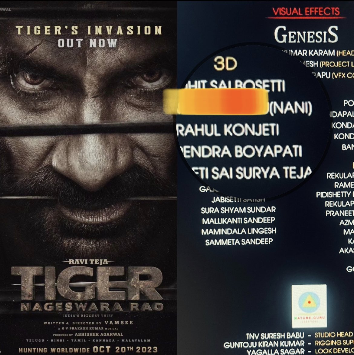 VFX Credits for ravi anna movie ❤️❤️
#TigerNageshwarRao