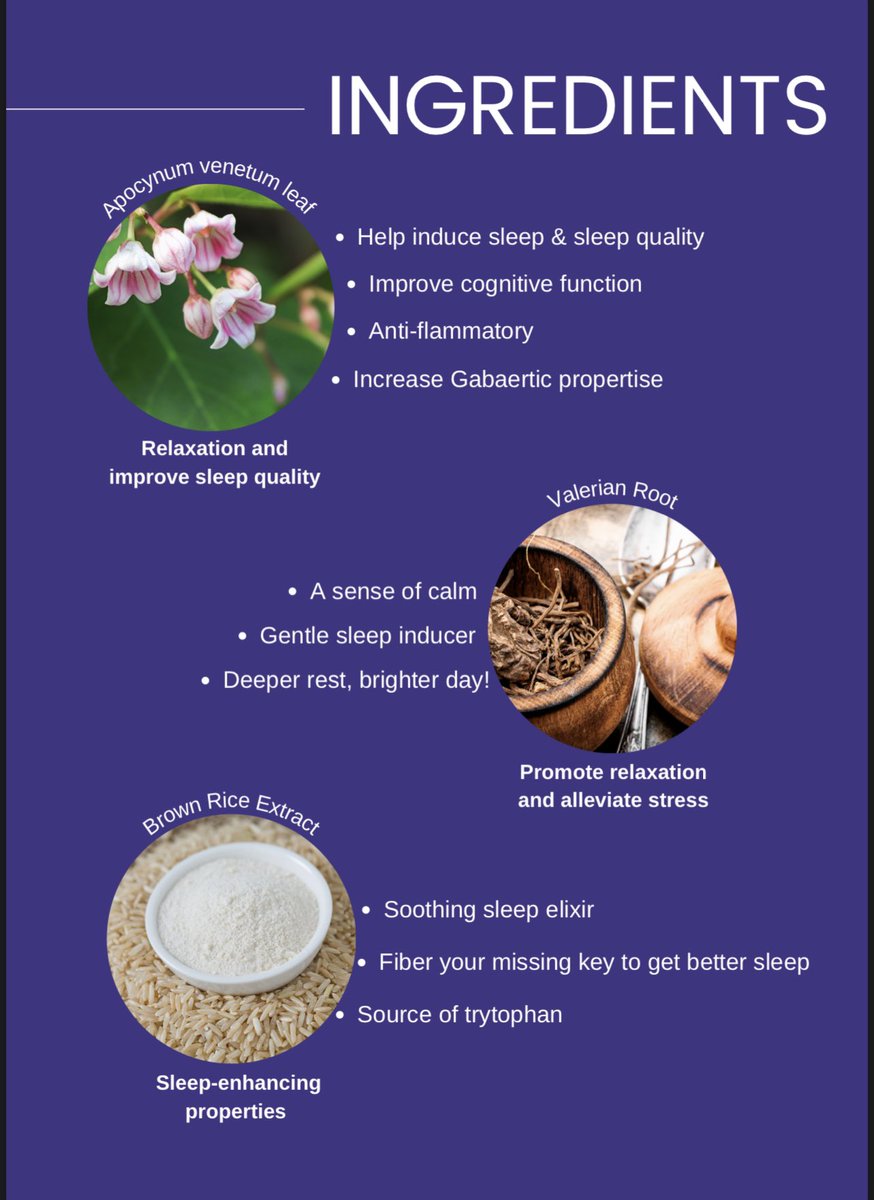 hellolunafly's tweet photo. It is natural based product with:

1. Apocynum Venetum (help induce sleep)
2. Passionflower (promote deep sleep)
3. Valerian Root (promote relaxation) https://t.co/4nUqfyzYu1