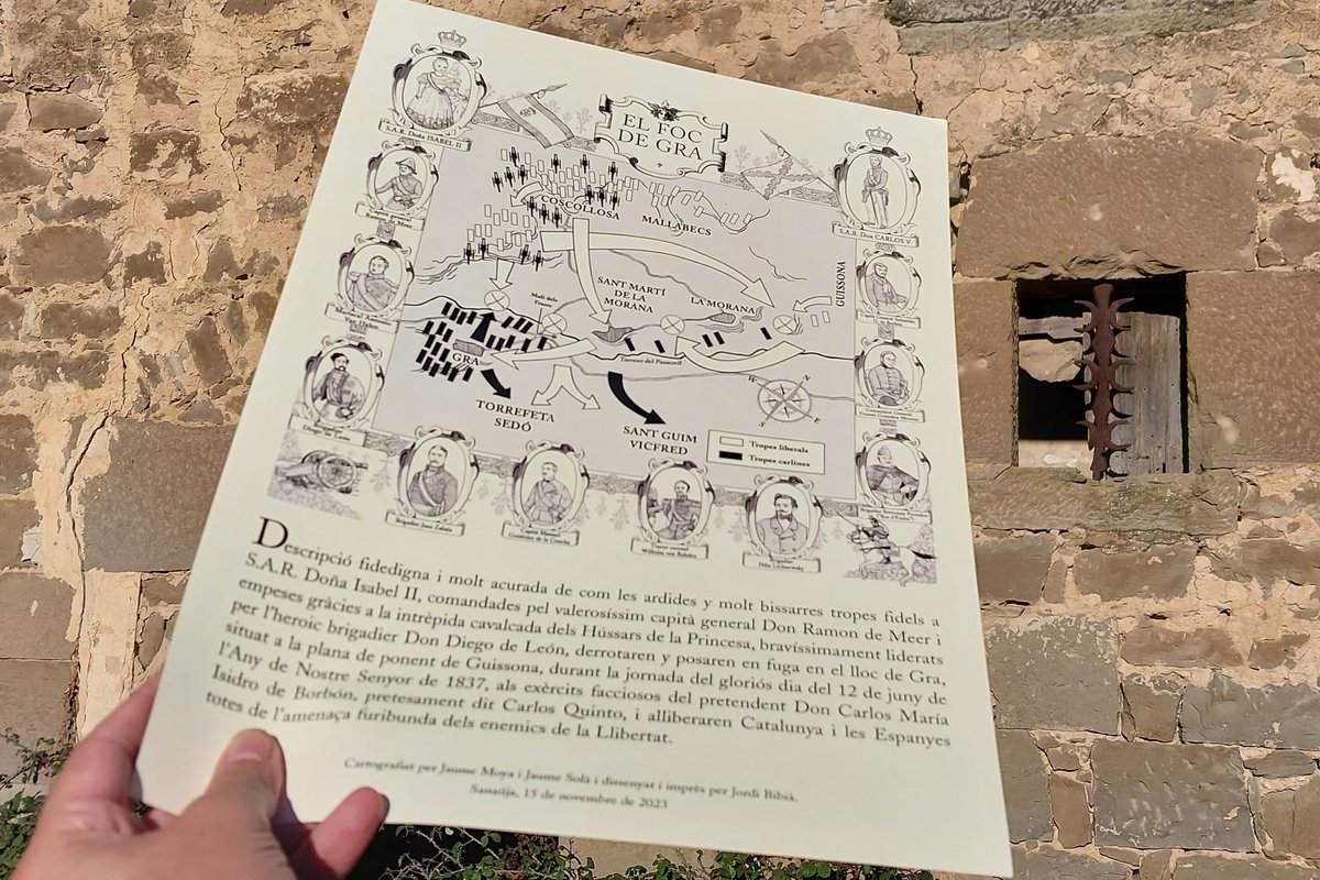 CSikarra's tweet photo. Xulíssima la primera edició del mapa i retrats dels protagonistes del #FocDeGra. Demà la presentarem a #Gra, @AJTorrefeta.
Si ens voleu ajudar a finançar el projecte amb 10€, us en reserveu un exemplar (envieu MD). https://t.co/3D88As8x75