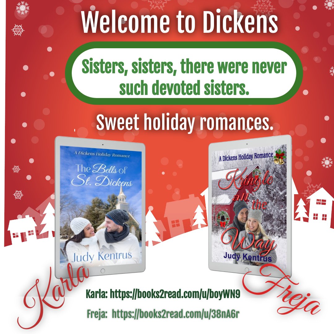 Meet the Sorensen sisters who own 2 Sisters Kringle and Fudge in Dickens! Double your pleasure with these five-star holiday reads.
Freja: books2read.com/u/38nA6r
Karla: books2read.com/u/boyWN9
#sweetromancereads #holidayromance #dickensholidayromance #romancegems #christmasread