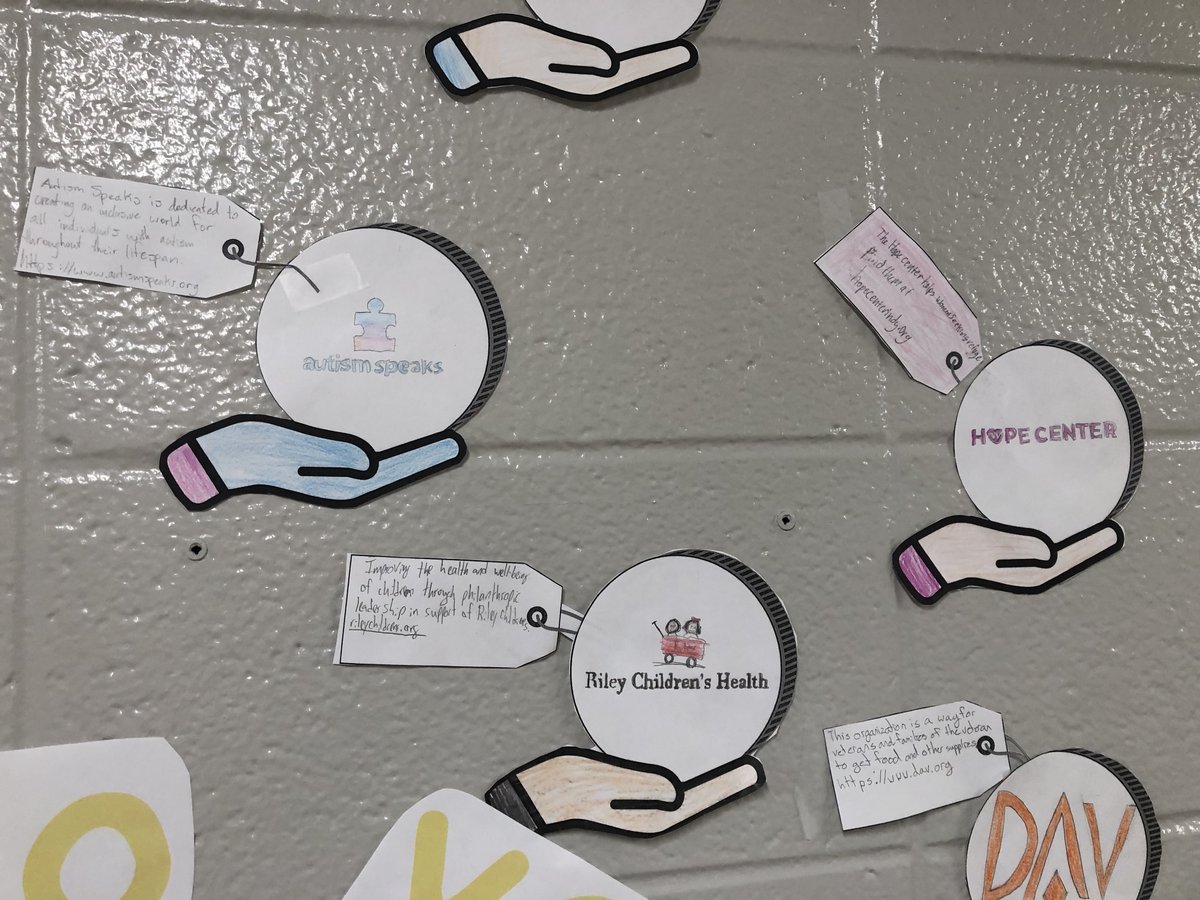 Sarah O'Brien (@nphs_obrien) on Twitter photo Taking a moment today to focus on philanthropy with Early College freshmen. They researched and chose a local, state or national nonprofit. They've chosen wonderful organizations to learn more about and display. Giving doesn't always mean giving $. ❤️<a href="/VoelzJames/">New Palestine High School</a> @SouthernHancock Taking a moment today to focus on philanthropy with Early College freshmen. They researched and chose a local, state or national nonprofit. They've chosen wonderful organizations to learn more about and display. Giving doesn't always mean giving $. ❤️<a href="/VoelzJames/">New Palestine High School</a> @SouthernHancock