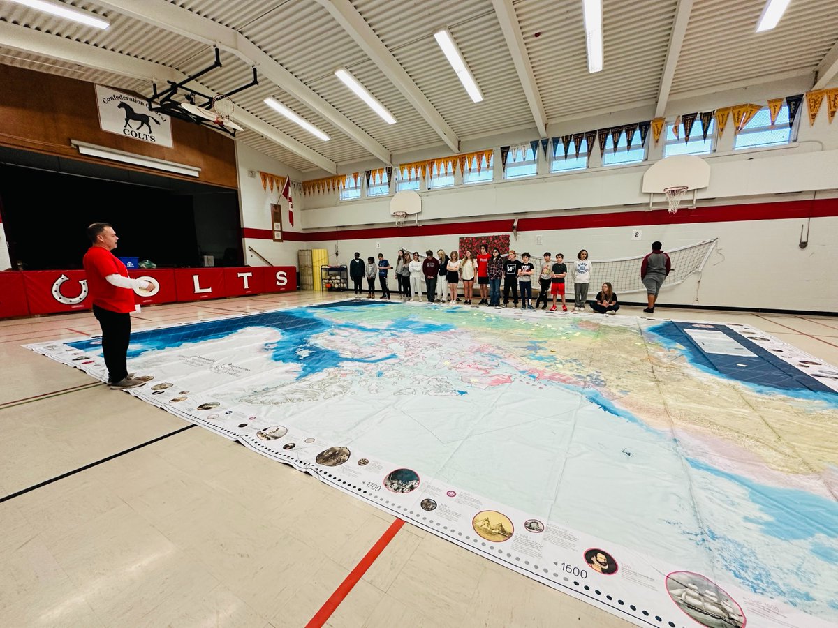 👉 Education for reconciliation: We follow #TRC62 to teach students about #residential schools, #Treaties, and #Indigenous contributions. Mr. White’s class used the #Indigenous Peoples Land Atlas to locate some of the 130+ schools in Canada. Such a powerful visual!