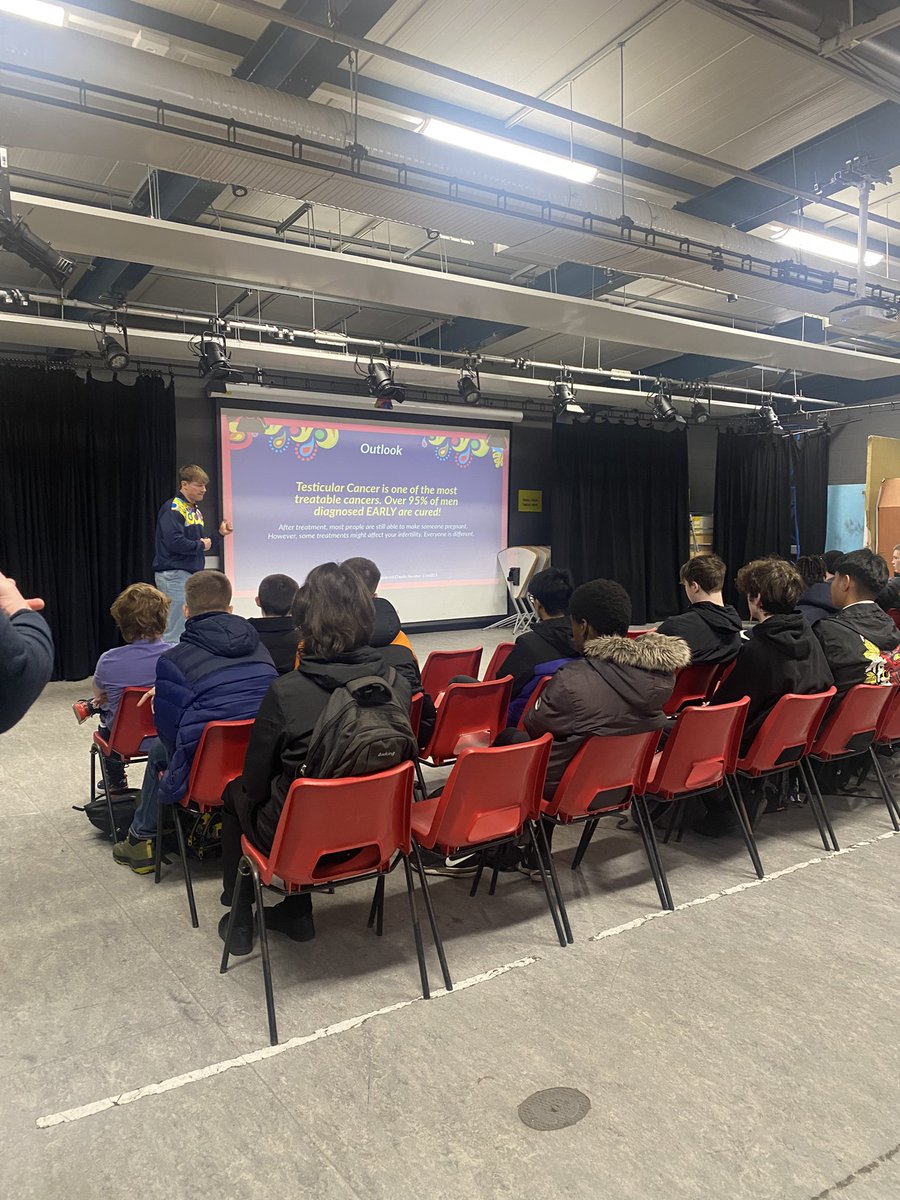 Leithpe's tweet photo. 💜 A Splash of Purple Day 💜
Today we raised awareness for men’s health and testicular cancer by holding our own Splash of Purple Day for the @OddBallsFDN and Movember! Massive thank you to OddBalls for delivering another fantastic talk to our senior boys! https://t.co/HCSLqqm7cx