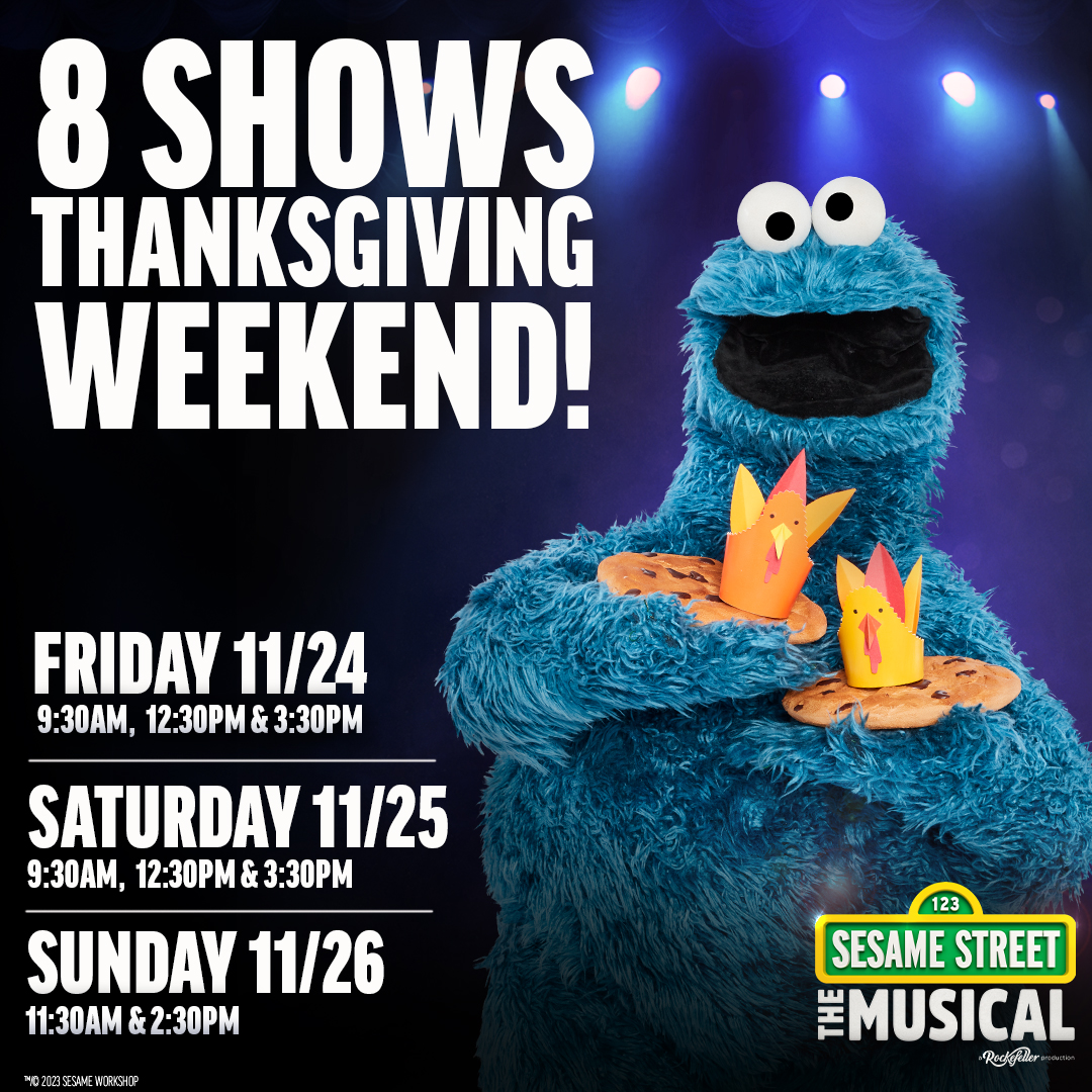 Gobble, Gobble! Join us at one of our 8 shows Thanksgiving Weekend at Sesame Street the Musical! Click the link in our bio to get your tickets now. #SesameMusical #SesameStreet #Rockefeller