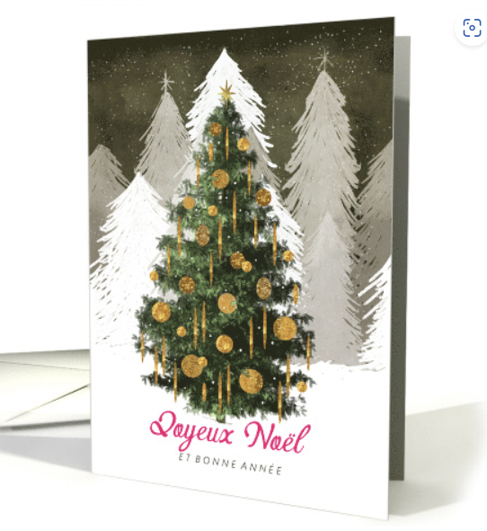 #ChristmasTree in Snow #MerryChristmas Happy New Year in #French #GreetingCard greetingcarduniverse.com/holiday-cards/… @gcuniverse #AnyCardImaginable #Greetingcards #Christmascards #NewYear #WomeninBusiness #snow #snowfall #shopsmall #Christmas2023 #seller #HolidayShopping #Cards #holidayseason