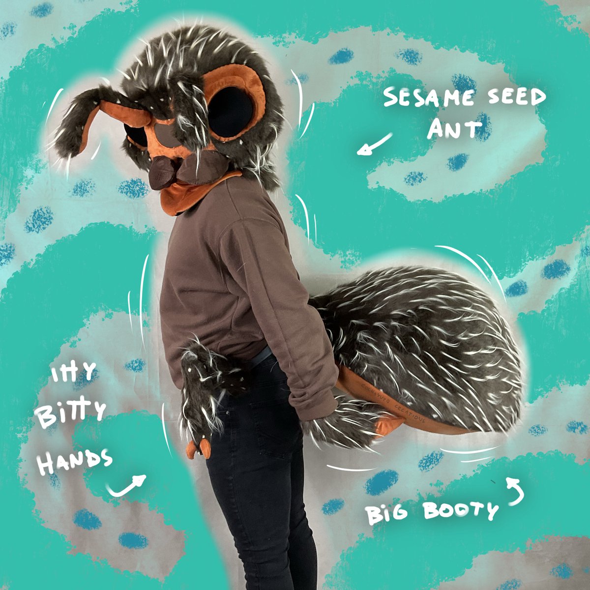 YuyoCreations's tweet photo. Beccari the ant is here! (Commission work)

Is this the time when we all role-play has an ant colony in the comments? Don't be ant-isocial, lets party!

#fursuitfriday #bugsona #ant #fursuit #furry https://t.co/JH71Rzqoay