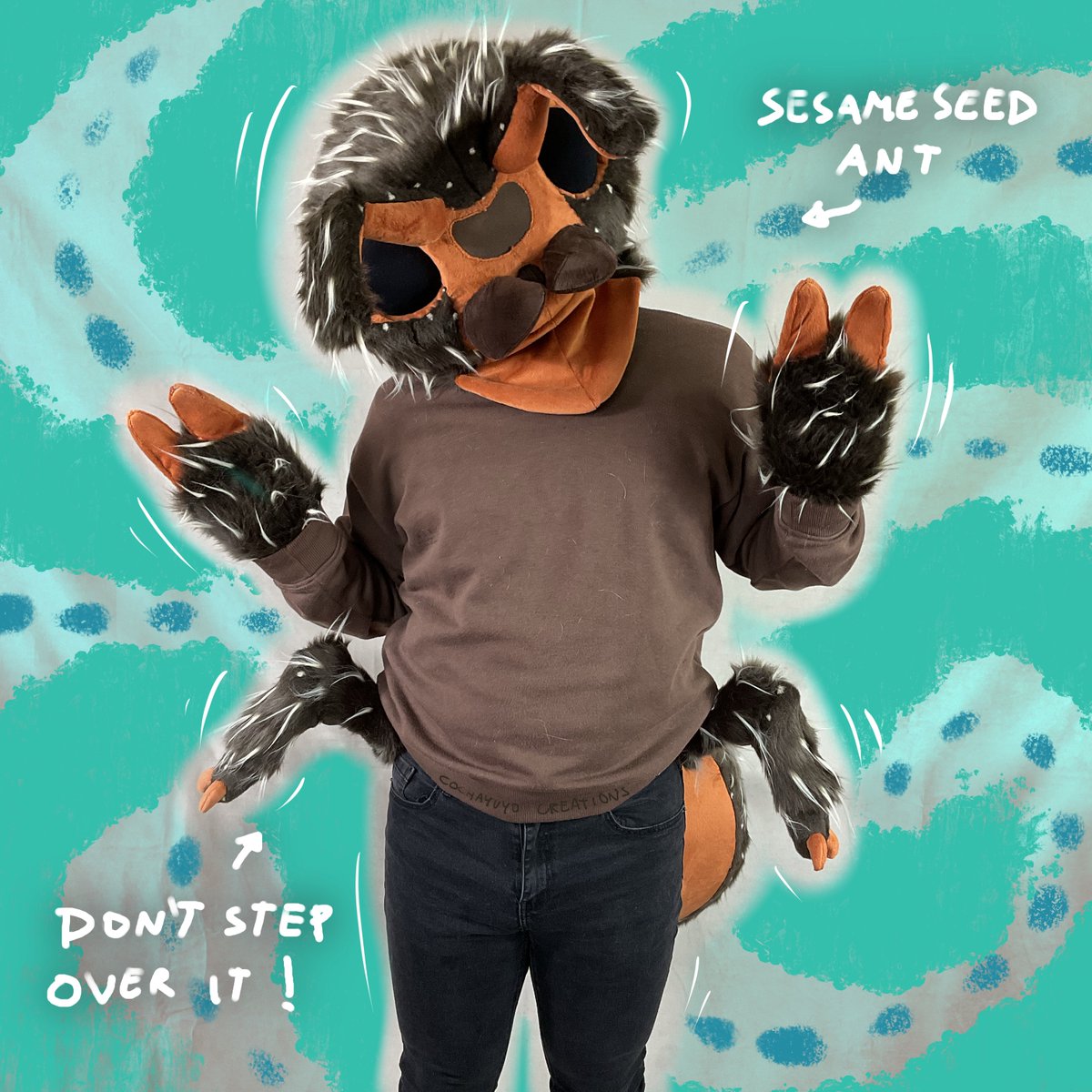 YuyoCreations's tweet photo. Beccari the ant is here! (Commission work)

Is this the time when we all role-play has an ant colony in the comments? Don't be ant-isocial, lets party!

#fursuitfriday #bugsona #ant #fursuit #furry https://t.co/JH71Rzqoay
