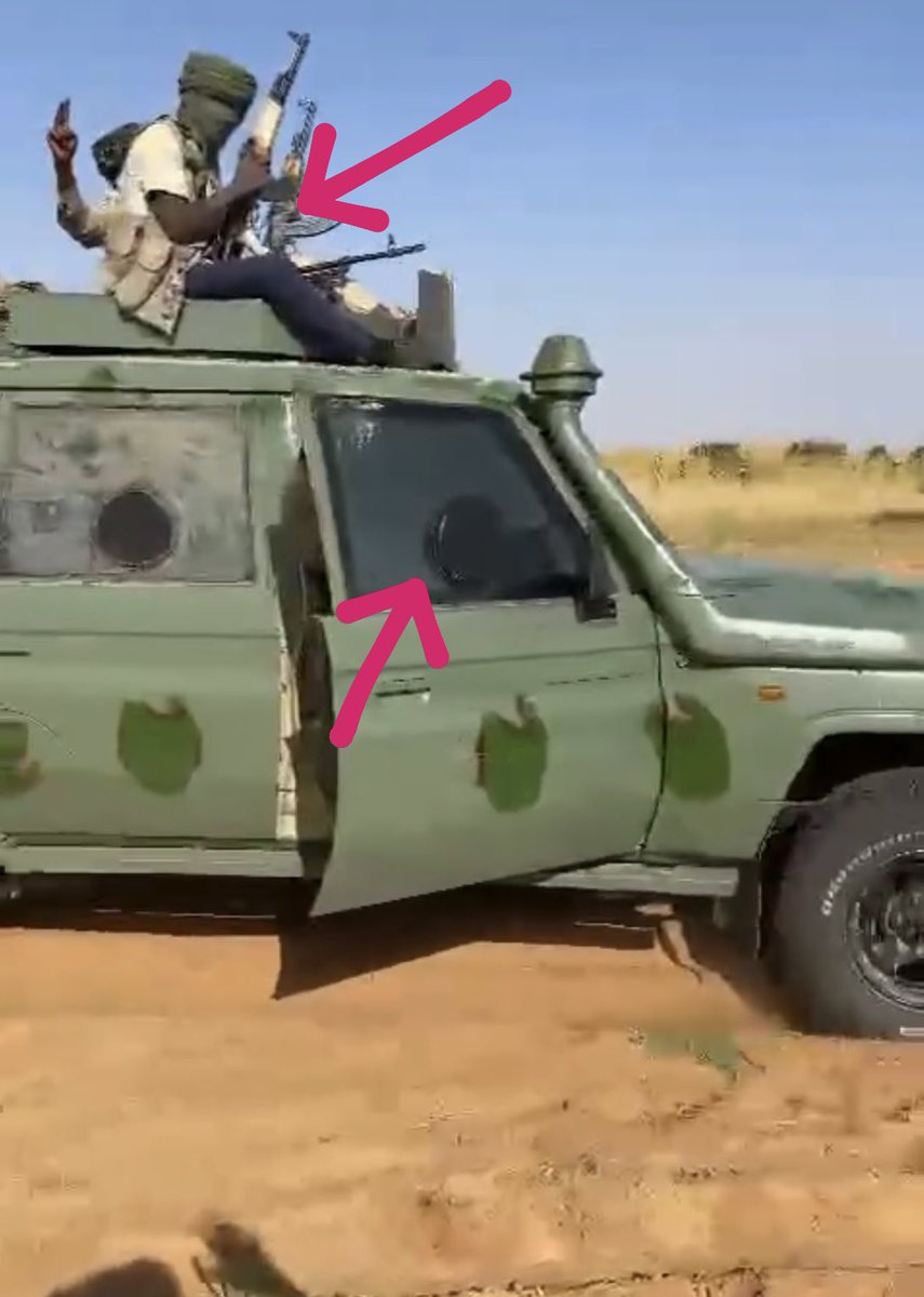 In a recent RSF video, taken somewhere in North Darfur, we see a small convoy of Toyotas including some that are distinctively of Libyan origin. 

These vehicles have recently become more prevalent in the hands of the RSF and are clear evidence that Haftar is arming the RSF.