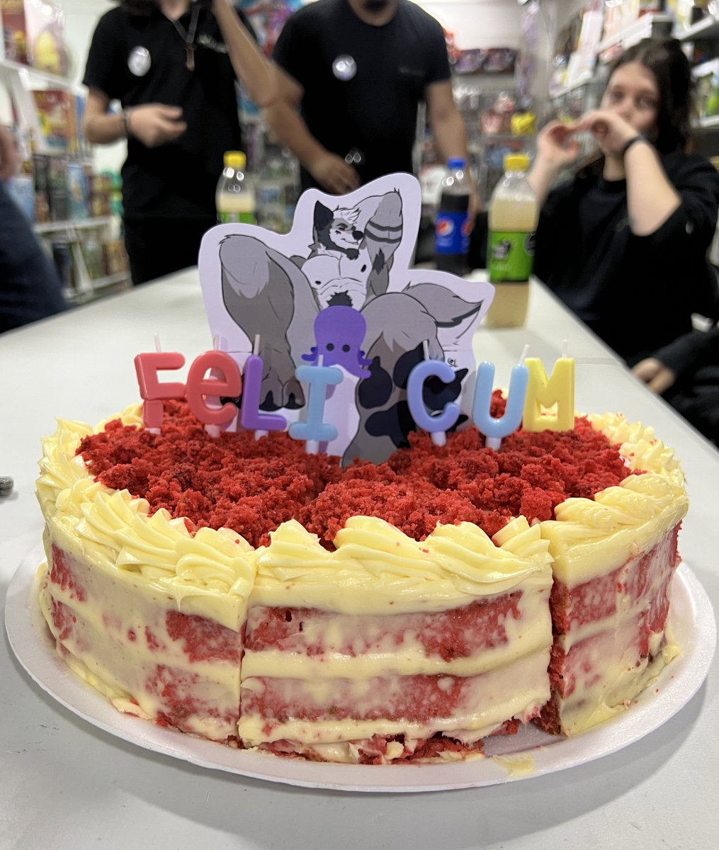 trashercoon's tweet photo. So my coworkers decided it would be fun to surprise me with this embarassing cake for my Bday, joke’s on them cause I just got a big ass red velvet cake 🤡 I love em 😂 https://t.co/ixa6sXX7Vs