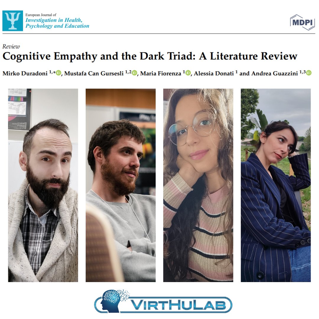 Parliamo di Triade Oscura 3️⃣📷 

Il nostro lavoro di revisione appena pubblicato su <a href="/EJIHPE_MDPI/">EJIHPE MDPI</a> suggerisce come Machiavellici e persone con tratti psicopatici abbiano ridotte capacità empatiche.  Mentre per i narcisisti il risultato appare più vago e talvolta contraddittorio.