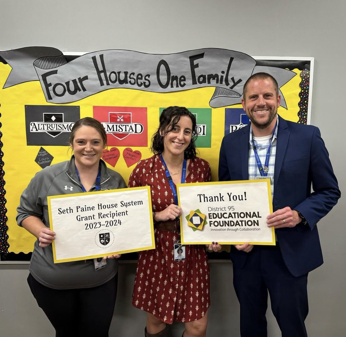 The District 95 Educational Foundation is pleased to award Seth Paine with a grant to fund the Ron Clark Academy’s House System for the entire school! We can’t wait to see this program #empower95 learners!